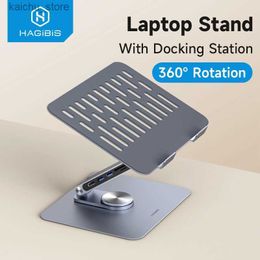 Other Computer Components Hagibis adjustable Aluminium laptop stand with USB C dock ergonomic laptop stand suitable for USB C hubs on Macbooks and Wi Y240504 33BI