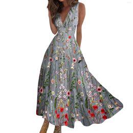 Casual Dresses Women's Slip Dress Spring/Summer 2024 Elegant V Neck Sleeveless Size For Women Wrap Skirt Sequin