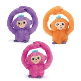 Custom Cartoon Anime Multi Colours Battery Plush Stuffed Musical Handheld Tumbling Wonky Monkey Toy Repeating Recording Music
