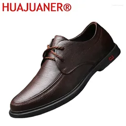 Casual Shoes Spring Autumn Mens High Quality Genuine Leather Business Men Shoe Retro Lace-up Formal Oxford For