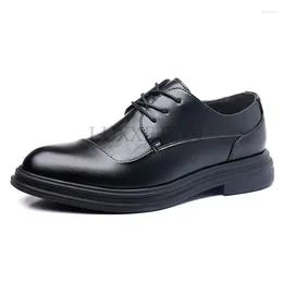 Casual Shoes Dress Men Italian Leather Loafers Fashion Lace On Formal Business Splice Design Wedding