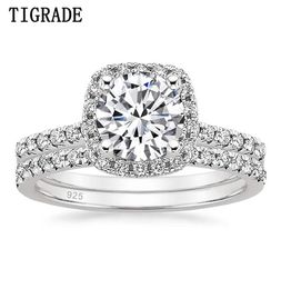 125CT 925 Sterling Silver Bridal Rings Sets Cubic Zirconia Halo CZ Engagements Wedding Bands For Women Promise 2112178223760