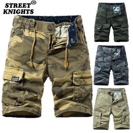 Summer Men Cotton Cargo Camouflage Shorts Men Clothing Casual Breeche Bermuda Beach Jogger Shorts Male Drop 240409