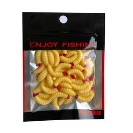 50pcs 소프트 유충 수영 베이트 2cm 실리콘 웜 미끼 고무 새우 wobblers 어류 냄새 낚시 미끼 생생한 isca pesca