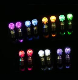 Fashion Christmas party light up CZ crystal earrings men women kids dance club LED Luminous Stud Flash Earrings festive event prop5327783