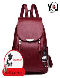 Classic Clamshell Double Zipper Backpacks Quality Soft Pu Leather For Women High Capacity Fashion Shoulder Bags2730773