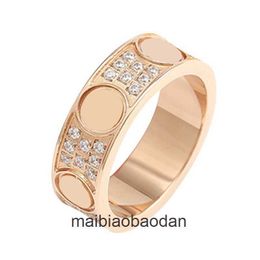 High End Designer jewelry rings for womens Carter Titanium Steel Ring with Two or Three Rows of Wide and Narrow Diamonds Set with Diamond Full Sky Rose Gold Couple Ring