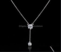 Pendant Necklaces Pendants Jewellery Ll Romantic Long Lab Diamond Real 925 Sterling Sier Party Wedding Ch 4T9618851