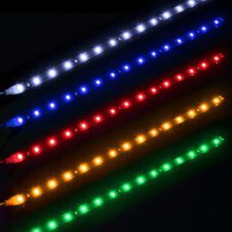 12V LED Strip Lights for Cars Waterproof High Power 30cm 15SMD Daytime Running Lights DRL White ZZ