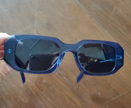 Women Sunglasses Blue Frame Blue Smoke Squared Summer Shades Sunnies Lunettes de Soleil UV400 Eyewear