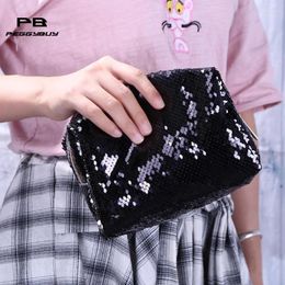 Cosmetic Bags Women Glitter Sequin Gorgeous Clutch Zipper Travel Mini Makeup Bag