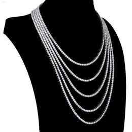 Großhandel 3mm 16-24-Zoll-Eistee Schmuck Halskette S925 Sterling Silber VVS1 Diamant Mossanit Moissanit Tenniskette für Männer