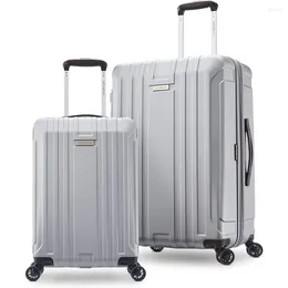 Suitcases Luggage Set Carry On Hardside Spinner Wheel Silver 2-Piece