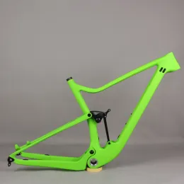 Frames 29er Boost Suspension XC MTB Frame FM027 Disc Brake BSA Fluorescent Green Carbon Fiber T700 Max Tire 29er X 2.35