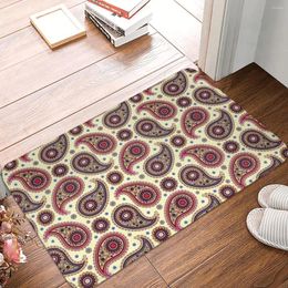 Bath Mats P-Paisley Mat Retro Bohemian Bathroom Rug Kitchen Shower Room Washable Waterproof Foot Non Slip Pattern Toilet