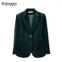 Women's Two Piece Pants Pleuche Suit Coat Autumn And Winter Fashion Business Wear Western Style Casual