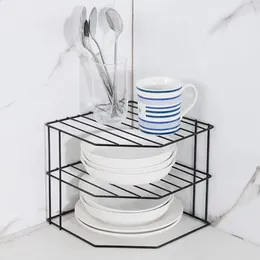 Kitchen Storage Black/White Seasoning Corner Shelving Multipurpose Removable Iron Sink Rack Non Punching Sundries Organizer Table