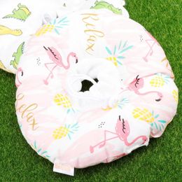 Dog Collars Cloth Protective Collar Pet Cat Head Cover Creative Pattern (Flamingo Large Size)