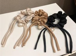 Korean retro bow ring elegant pearl temperament female hair accessories 3 colors multichoice high quality fast delivery6583865