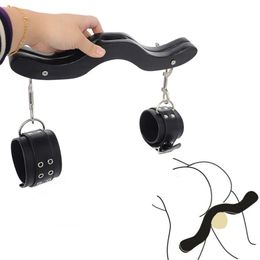 Male Penis Ring BDSM Bondage Gear Ball Scrotum Stretcher Ankle Cuffs Lock Slave Training sexy Toys for Men Humbler CBT Cockring