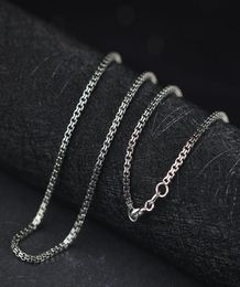 S925 Sterling Silver Jewellery Thai Silver Handmade Ladies 20mm Carve Double Box Chain Necklace4851724