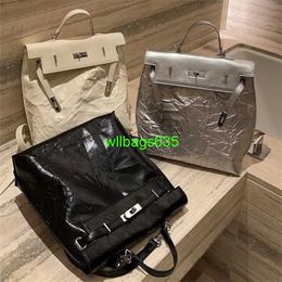 Leather Backpack Bags Trusted Luxury Ky Handbag Advanced Backpack Fashion High Capacity Backpack Pleated Soft Leather Trendy Mommy Bag have logo HB565T