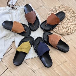 Designer Flip Flops Empire Slippers Buckle Suede Leather slipper Women Luxury Slides lock Sandals Rubber Sole Summer Shoes Loafers Size 35-42 thong sandal mules