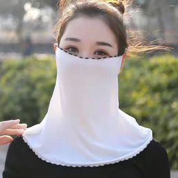 Bandanas UV Protection Face Scarves Floral Sunscreen Veil Summer Mask Womne Neckline Gini Driving