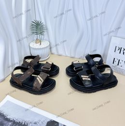 2024 Kids Size Sandals designer slippers waterproof beach pool slides shoes platform thick bottom slingback vintage flower print with gold buckle paris mule