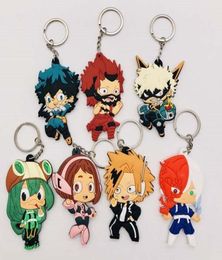 20PCS Cartoon Comics Academia Keychain PVC Anime Figure 3D Double Side Key Ring Key Chain Kids Trinket Gift Key Holder8035892