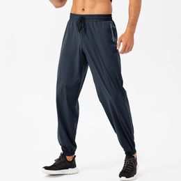 LL Men Jogger Long Pants Sport Yoga Outfit Cycling Drawstring Gym Pockets Sweatpants Trousers Men Casual Elastic Waist fitness L21333