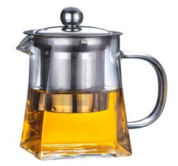 Heat Resistant Glass Tea Pot Chinese Kung Fu Tea Puer Tea Tea Set High Quality Convenient Office Glass Teapot