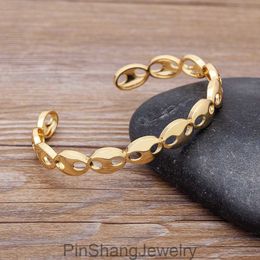 High Quality Gold Colour Pig Nose Shape Bangle for Women Punk Charm Bracelets Bangles Luxury New Femme Party Birthday Jewellery Q0717