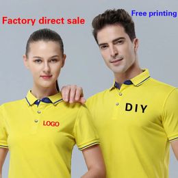 Polo Shirt Enterprise Custom Tooling Lapel Short-sleeve T-shirt Advertising Shirt Embroidery Work Clothes Printing word 240408