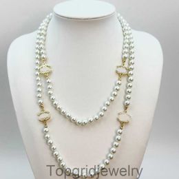Collana di perla di lusso Designer Gioielli Diamuta Diamond 18K Lettere placcate Oro Collane per donne Regalo per gioielli