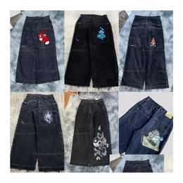 Mens Jeans Jnco For Y2K Streetwear Hip Hop Boxing Gloves Graphic Print Baggy Black Pants Men Women Haruku Gothic Wide Drop Delivery Ap Dhxbr