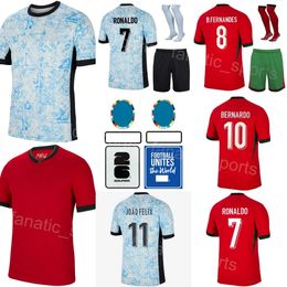 National Team 7 RONALDO Soccer Jersey Portugals 10 BERNARDO 8 FERNANDES 17 BRUMA 4 SILVA 3 PEPE NUNES RAMOS LEAO 20 JOAO CANCELO Football Shirt Kits 24/25 Euro Cup