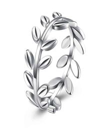 Olive Leaf Rings 925 Sterling Silver Women Simple Style Stackable Ring Party Wedding Gift Fashion S925 Jewellery Cluster7869576