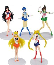 5pcs Sailor Girl Action Figures Model Toy Tsukino Usagi Tuxedo Mask Anime Collection Decoration Decor Cartoon Doll Gift 2207022513157