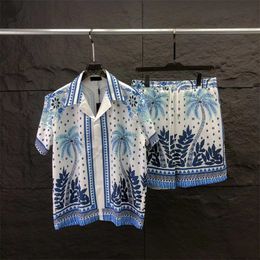 Tracce maschili da uomo hawaiano spiaggia set camicie per le vacanze per uomini e donne bloccanti pantaloncini stampati set b14