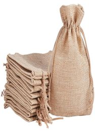 7x9cm 9x12cm 10x15cm 13x18cm original Colour Mini Pouch Jute Bag Linen Hemp Jewellery Gift Pouch drawstring Bags For Wedding favorsb3273785