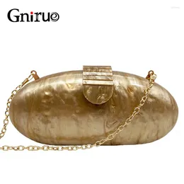 Evening Bags Gnirue Brand Wallet Women Acrylic Cute Long Round Bag Woman Solid Marble Luxury Party Prom Handbag Casual Clutch