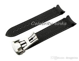 22mm Buckle 20mm NEW TOP GRADE Black and White line Waterproof Diving Silicone Rubber Watchband Straps with Silver buckle For Om3849274