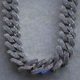 Beautiful Stylish 925 Sterling Silver Mens Cuban Chain with Full Crafted Lab Grown Diamond and Vvs Clarity Unique Look