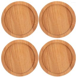 Pillow 4 Pcs Anti-skid Cup Mats Coasters Bulk Bowl Cups Bamboo Round Pads Practical Coffee Anti-slip Home