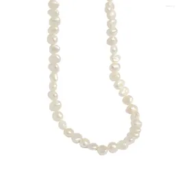 Chains Wholesale 5-6.5mm Small Baroque Pearls Choker 925 Sterling Silver Pearl Necklace Freshwater