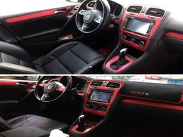 for VW Golf 6 GTI MK6 R20 Interior Central Control Panel Door Handle Carbon Fibre Stickers Decals Car styling8378956