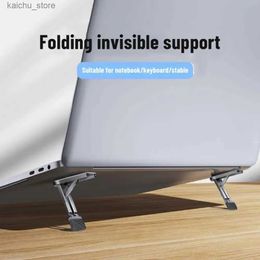 Other Computer Components Metal Folding Laptop Stand Anti slip Base Stand Supports Macbook Pro Air Thinkpad PC Lenovo Laptop Mini Cooling Stand Feet Y240418