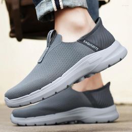 Casual Shoes Men's Fashion Breathable Mesh Walking Flat Sneakers Outdoor Lightweight Vulcanize