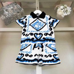 Brand kids designer clothes Symmetric pattern printing baby tracksuits Size 90-150 CM Short sleeved POLO shirt and shorts 24April